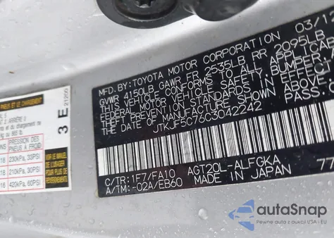 2012 Scion Tc z USA, uszkodzony, nr VIN JTKJF5C76C3042242